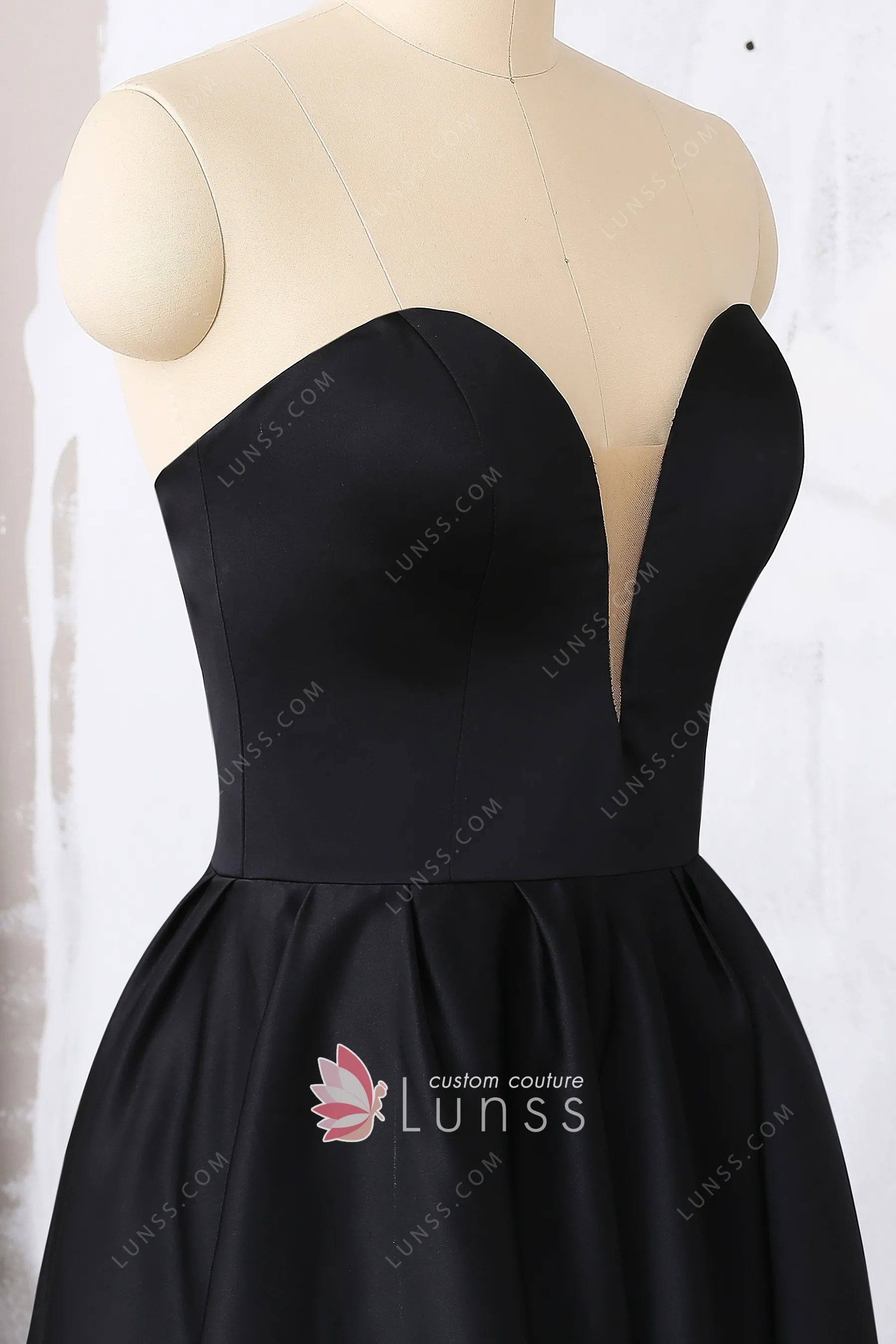 Simple A line Straps Black Sleeveless Prom Dress Formal Evening Dresses BD2531 main image 1