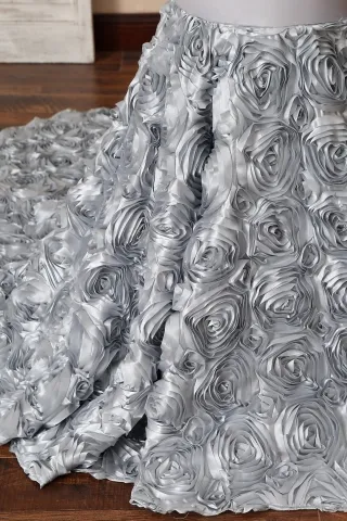 silver 3d rosette dress