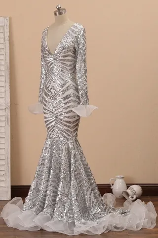silver spider web sequin ruffled trim dress