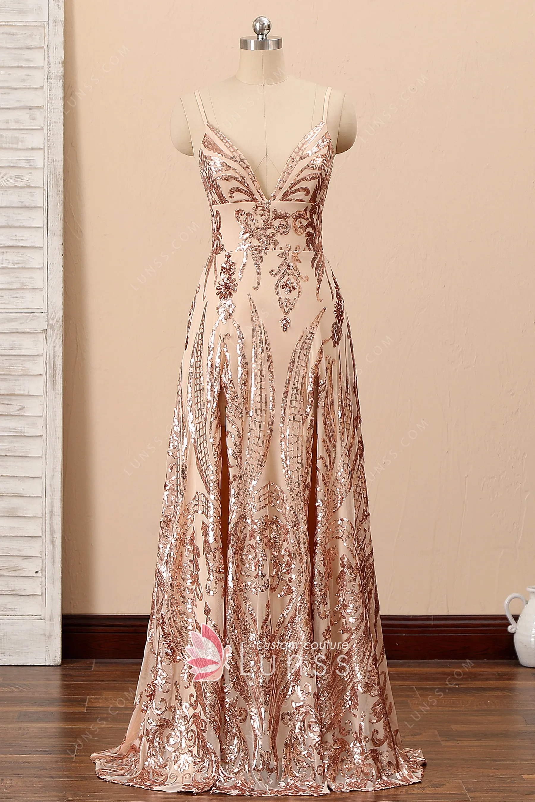 champagne gold sequin dress