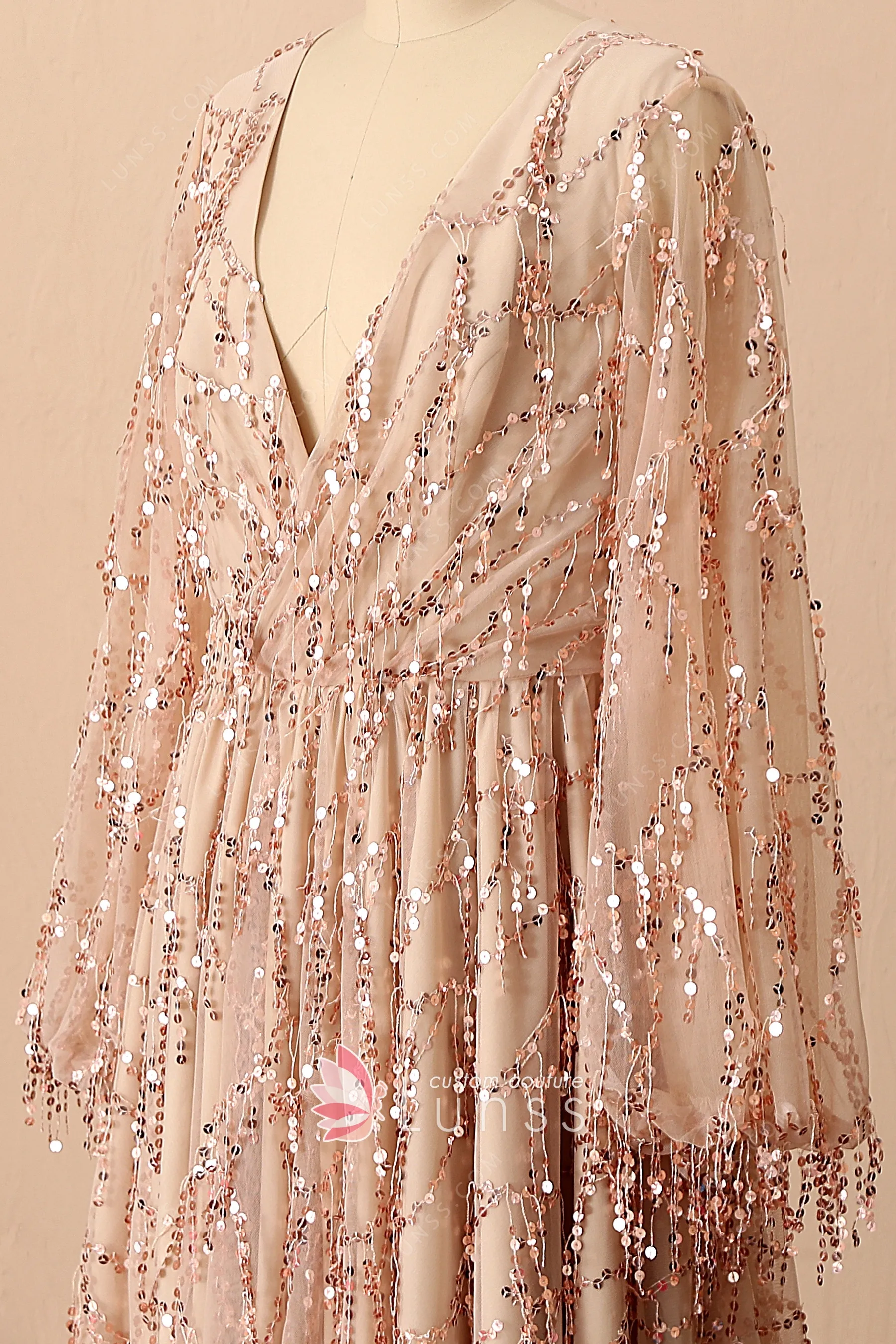 sequin tassel dress