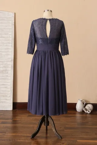 stormy lace keyhole back short chiffon bridesmaid dress