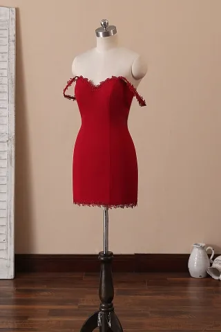 floral off the shoulder dark red bodycon