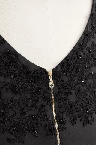 zipper up V back