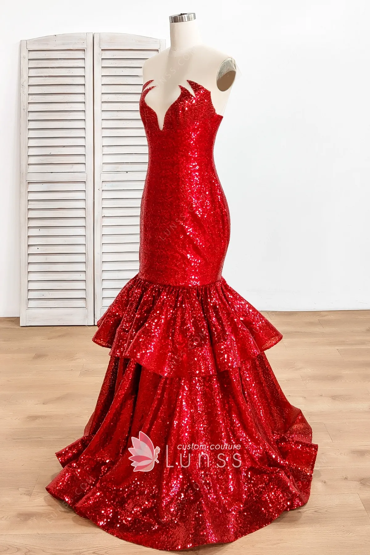 Red Fire Sequin Bead Dress
