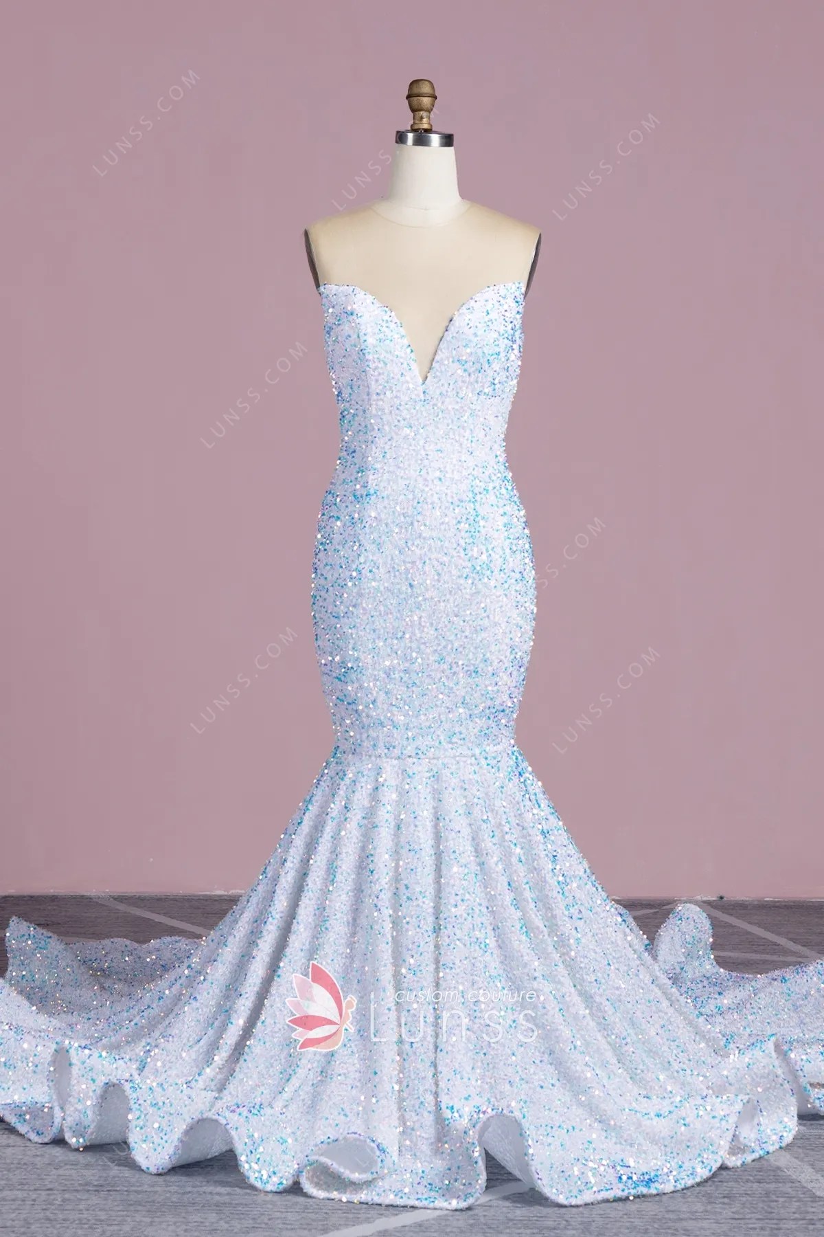 White Sequin Mermaid Prom Dress | Dresses Images 2022