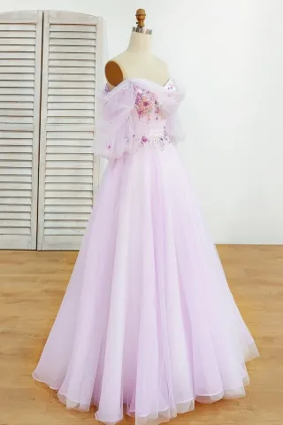 fairytale flowers lilac tulle dress