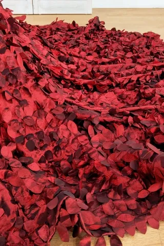 leaf long train dress