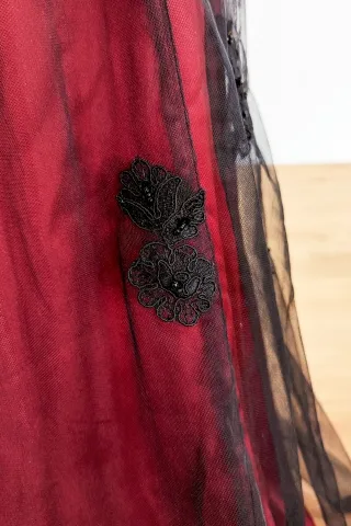 beaded black lace