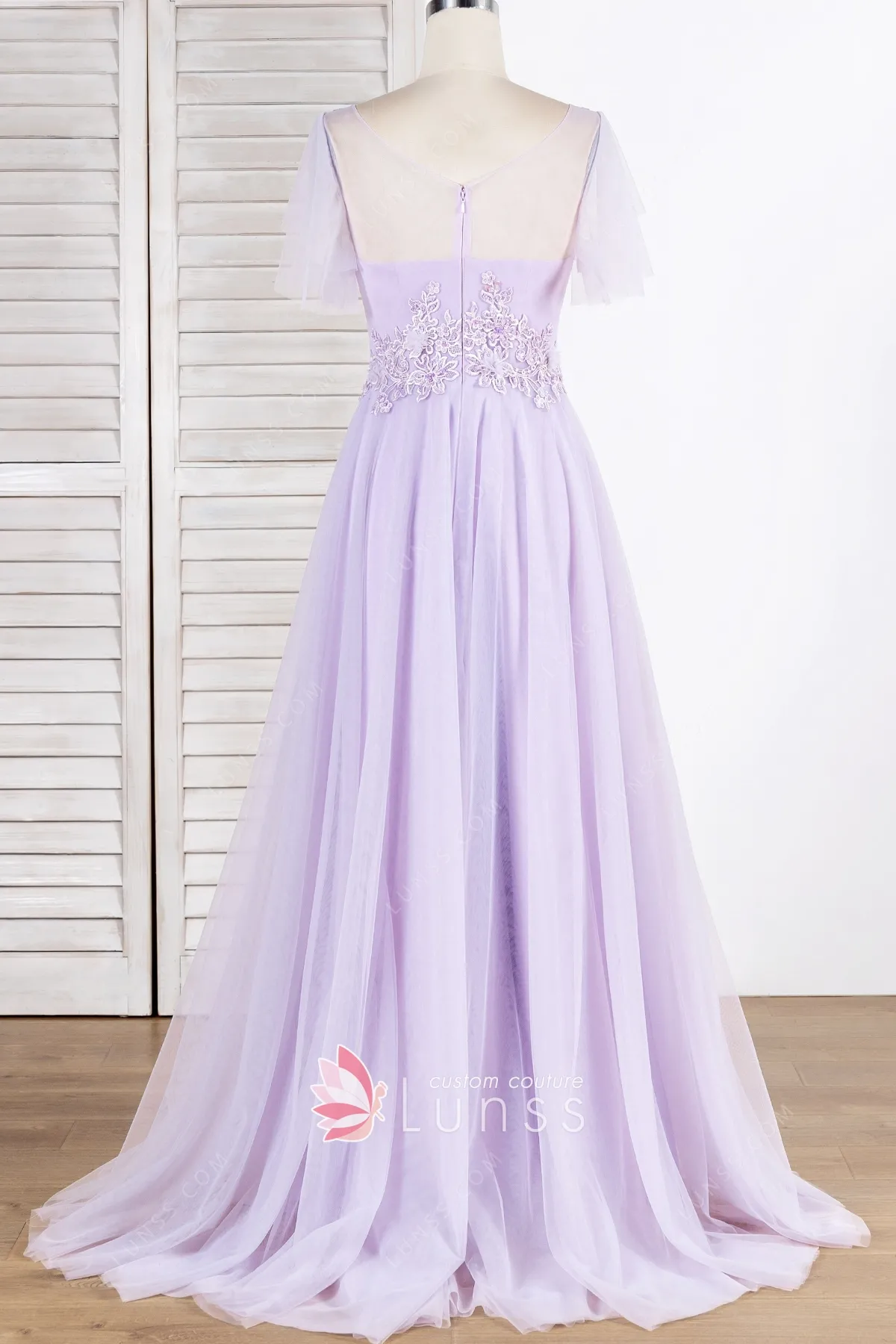 Satin Top Tulle Ruffle Pearled Flower Girl Dress White D049 main image 0