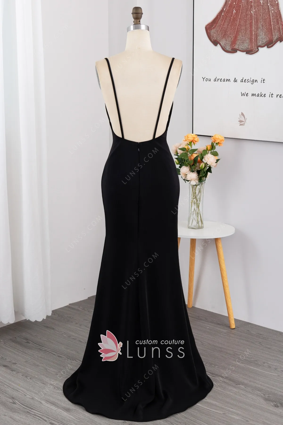 Make it Elegant Black Satin Strappy Maxi Dress