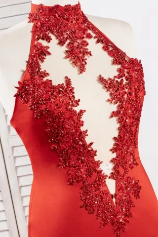 beaded jagged lace appliqued bodice