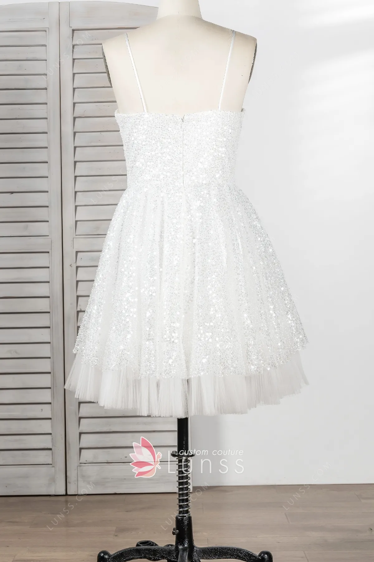 Sparkly Deep V Silver Sequin A Line Short Homecoming Dress Sexy Cocktail Dress Y9834