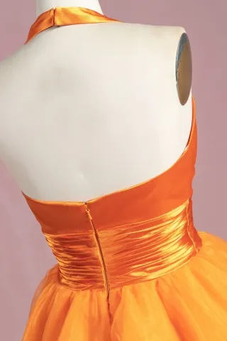 orange satin dress