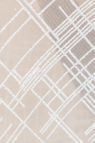 striped pattern champagne glitter mesh