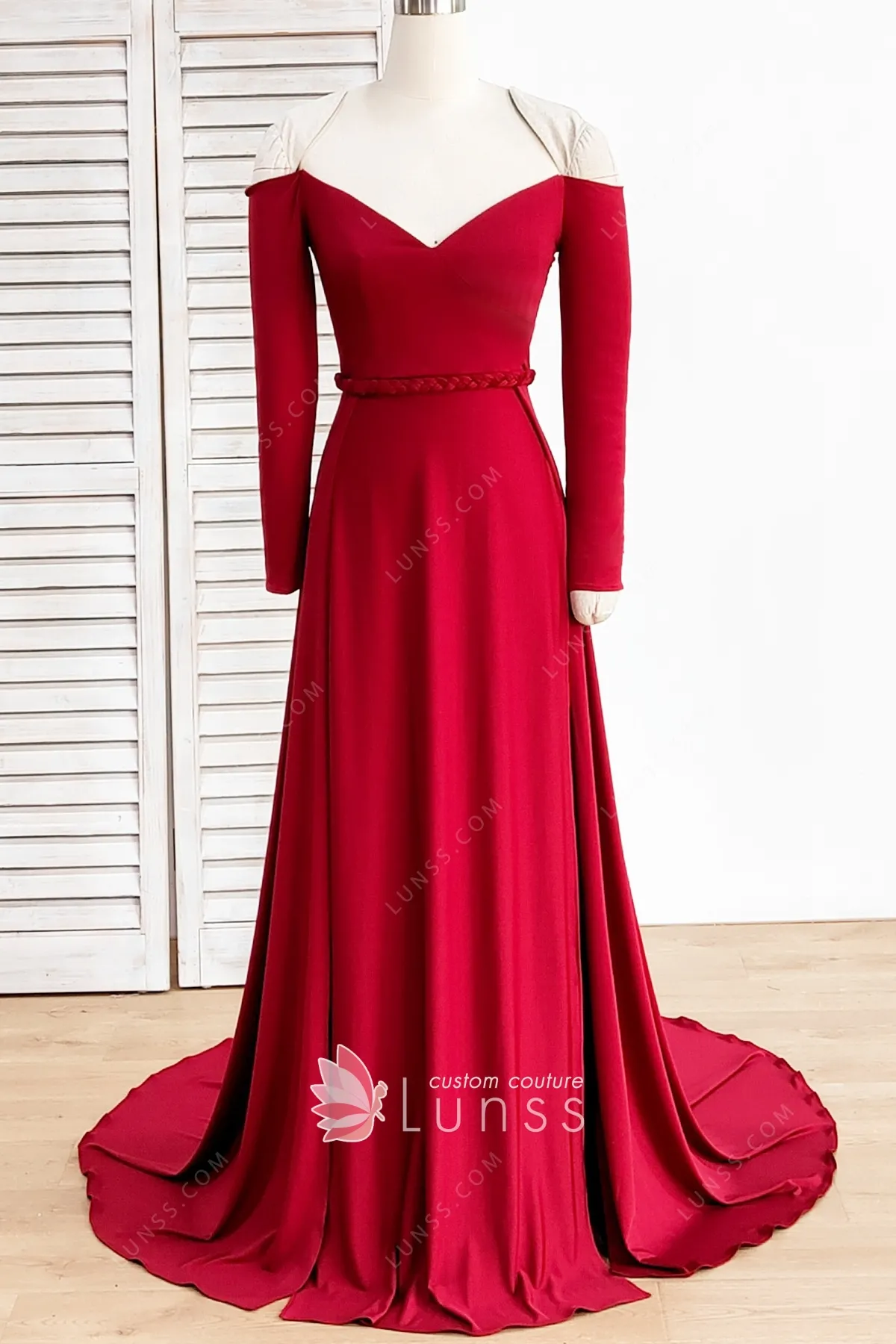 3-Way Convertible Stretch Jersey Slit Prom Dress main image 0
