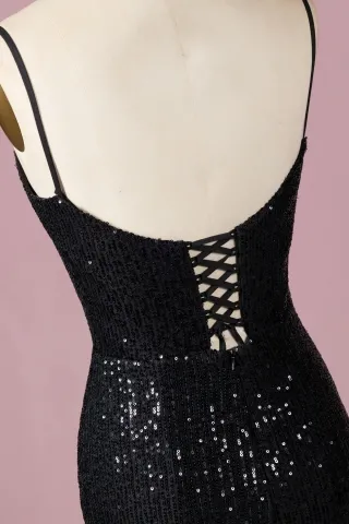 spaghetti straps lace up low back