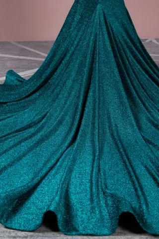 shimmering jade lurex glitter dress