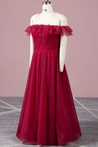 ruffle ruby glitter tulle birthday dress