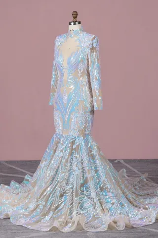 iridescent African American prom gown