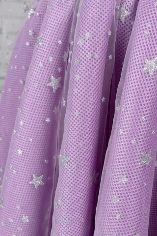 lavender base with sparkling star gray tulle overlay