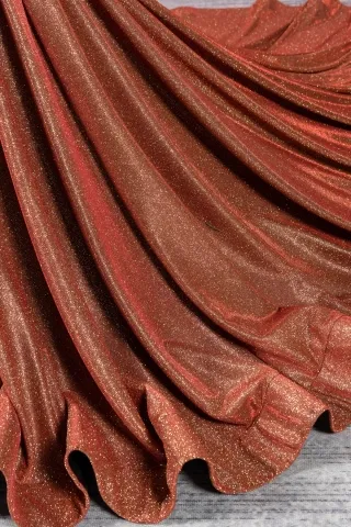 brick red lurex fabric dress