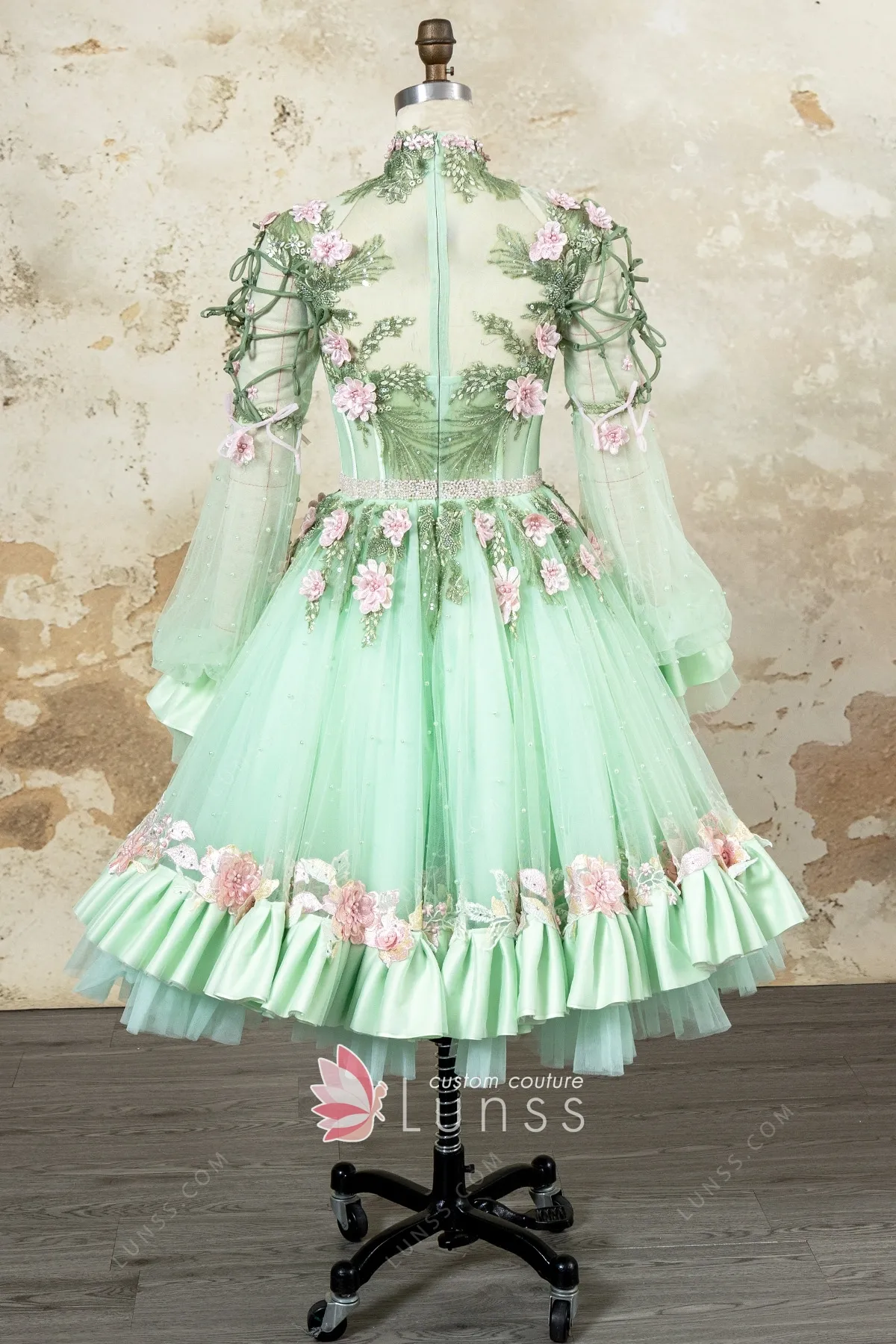 fairy mint green long sleeve midi party dress fairy mint green long sleeve midi party dress