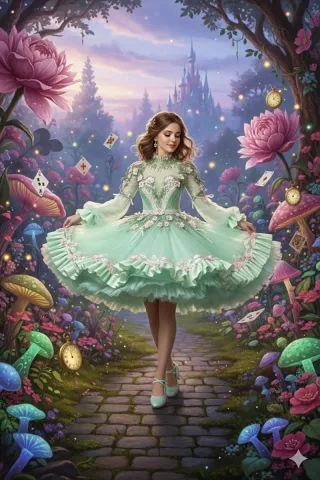 fairy mint green pink blossoms midi dress