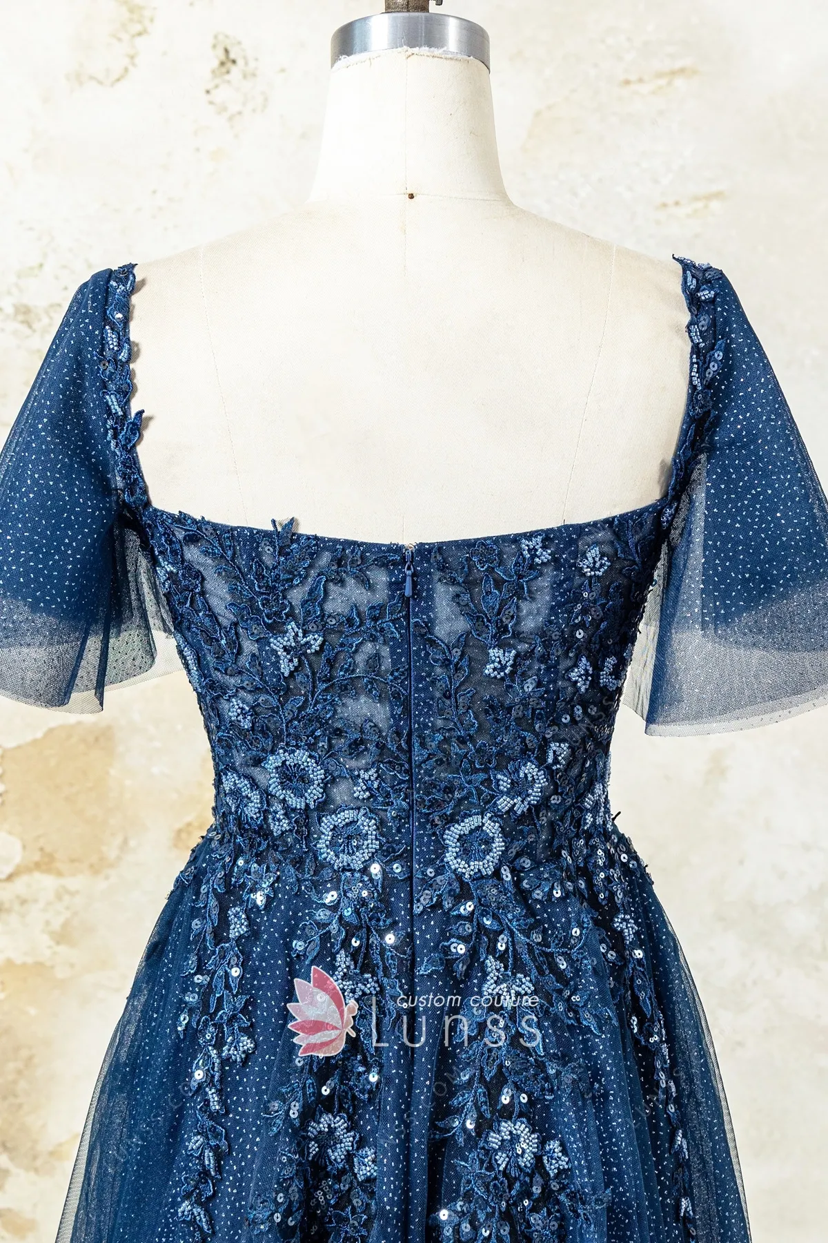 beaded floral lace appliqued navy dress beaded floral lace appliqued navy dress