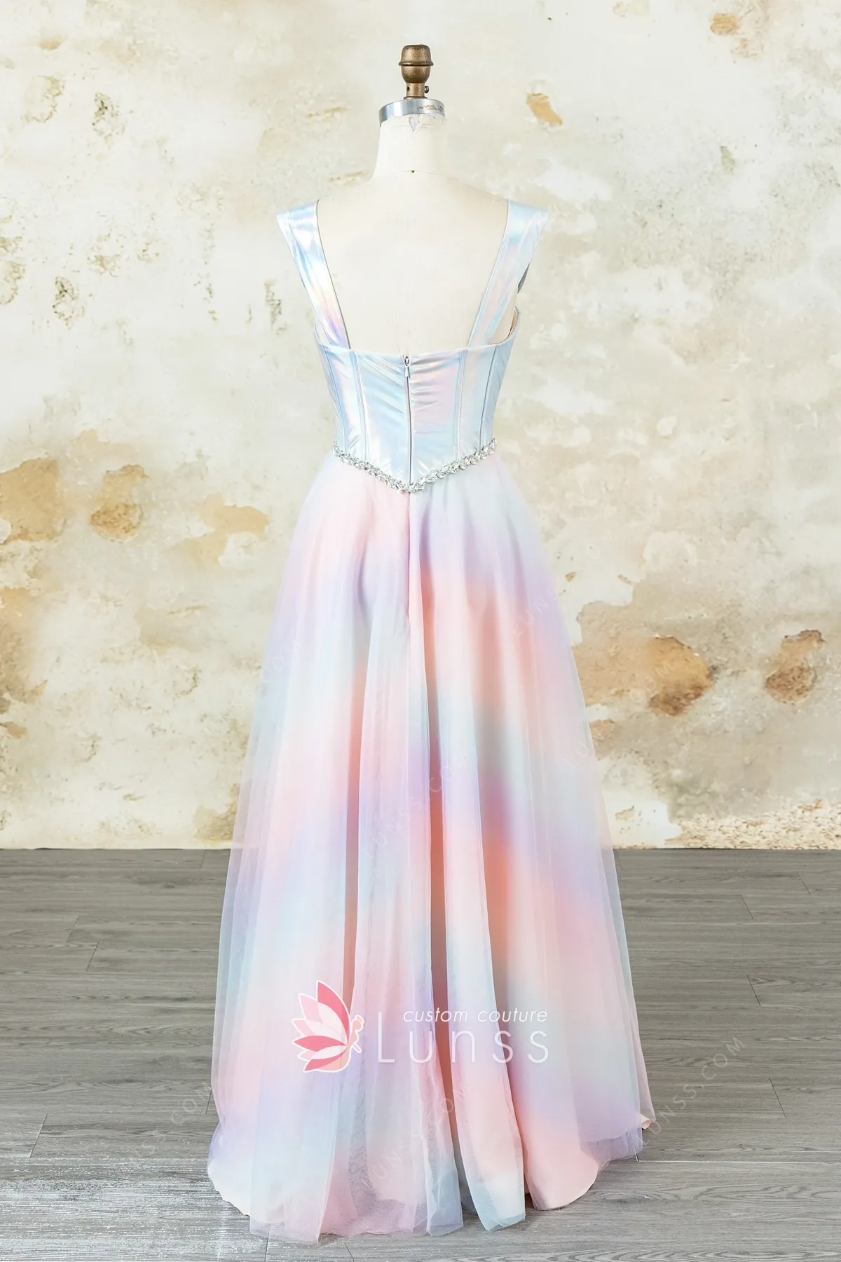 ombre tulle crystal belt engagement dress ombre tulle crystal belt engagement dress