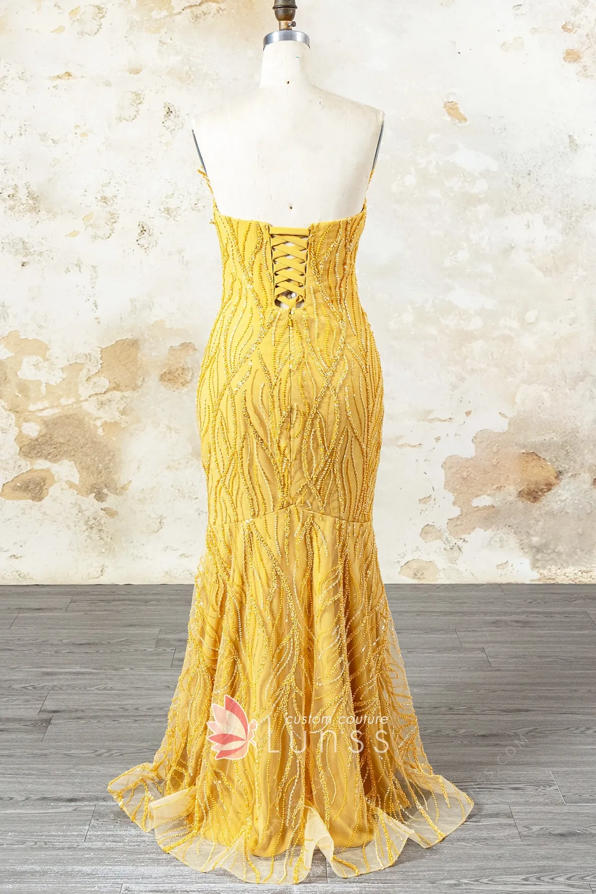 golden beading lace up back dress golden beading lace up back dress