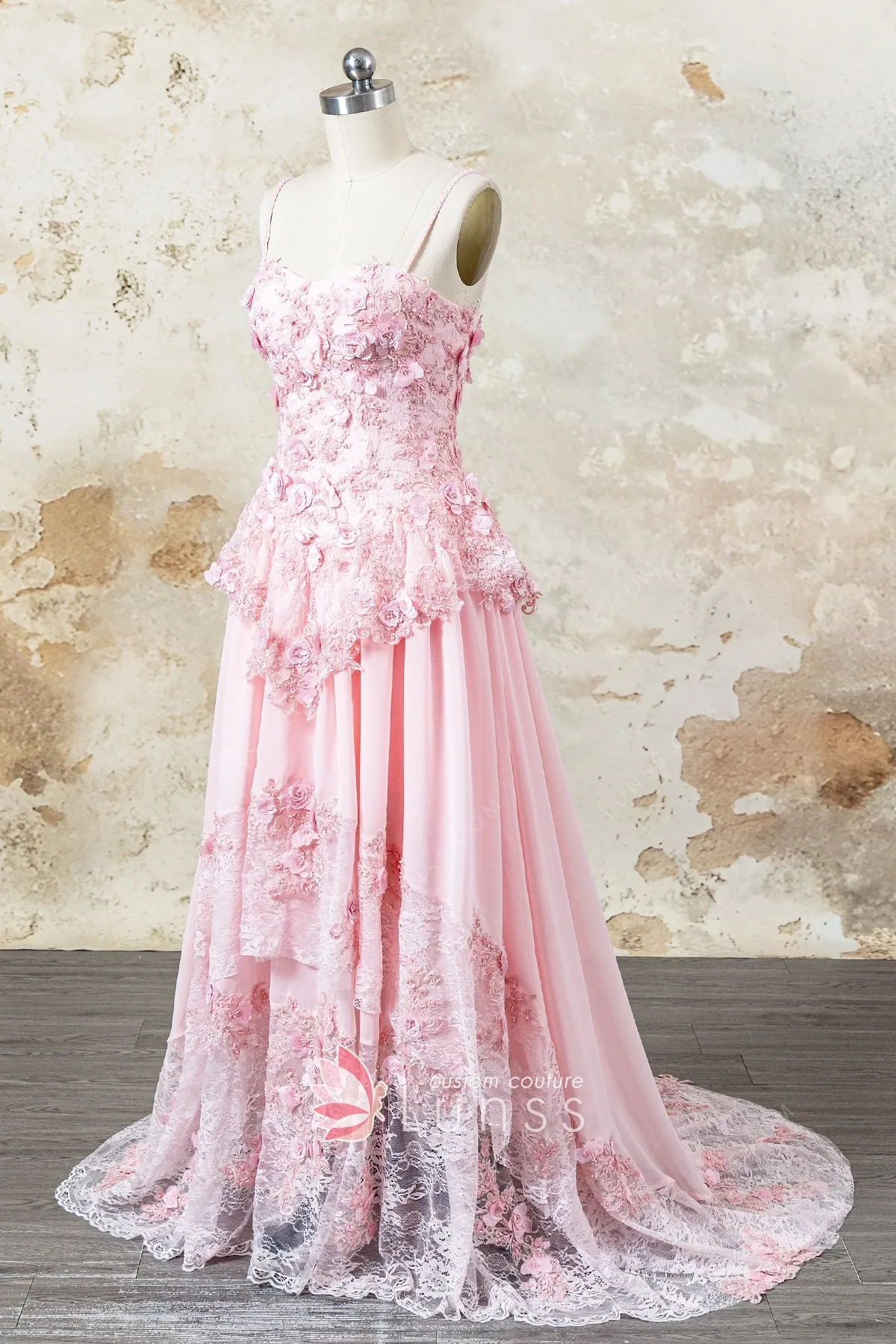 pink 3d flowers and lace peplum pageant dress pink 3d flowers and lace peplum pageant dress