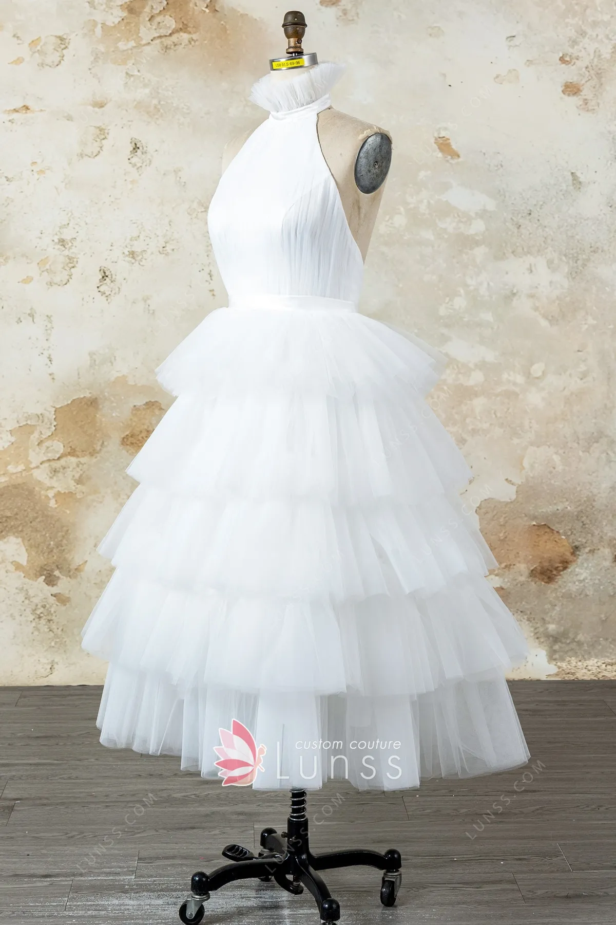 tiered tulle ankle length reception dress tiered tulle ankle length reception dress