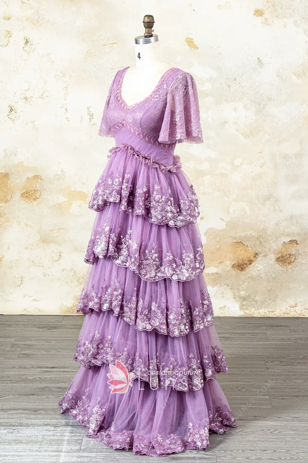 dusty mauve flutter sleeve tiered dress dusty mauve flutter sleeve tiered dress