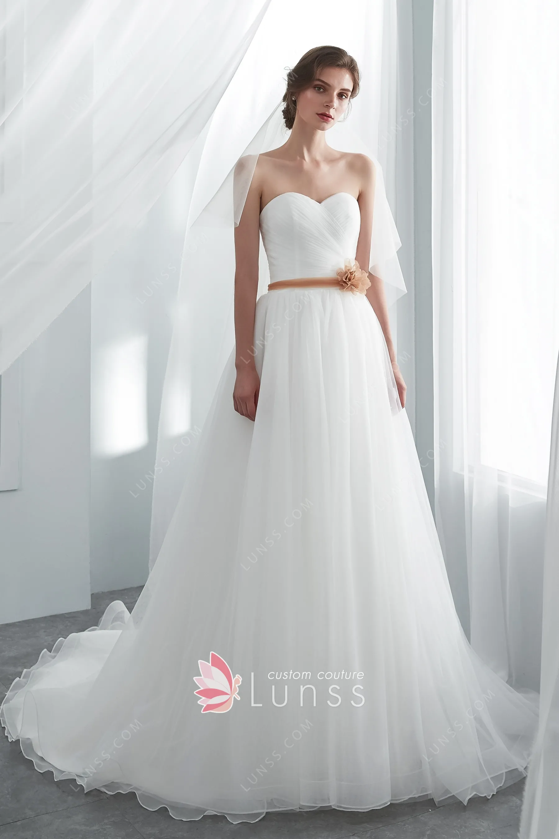 Strapless Sweetheart A-Line Tulle Wedding Dress main image 0