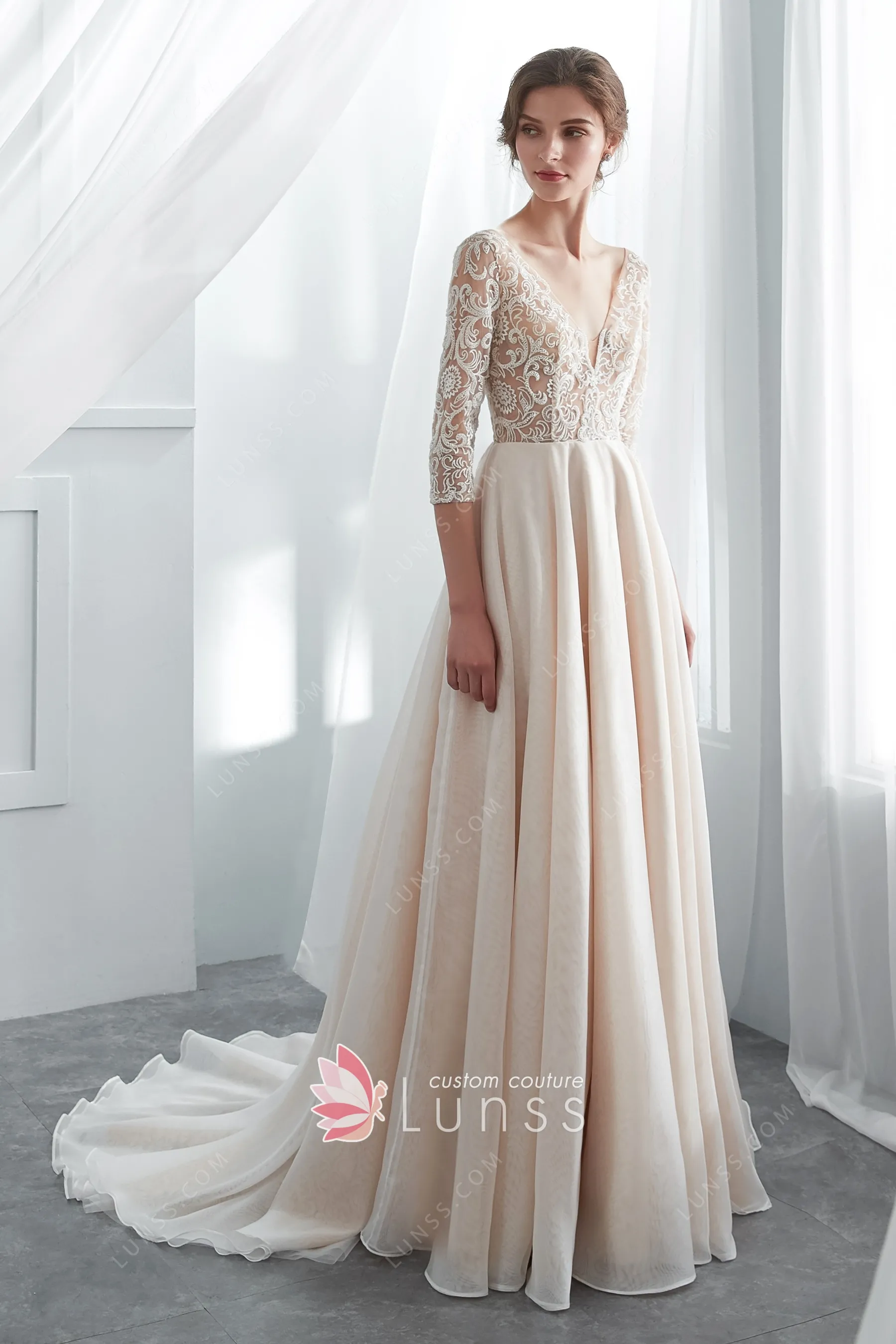 Lace Party Dress Champagne Pink Vintage Champagne Lace Wedding Dress Lace Party Dress Champagne Pink Vintage Champagne Lace Wedding Dress