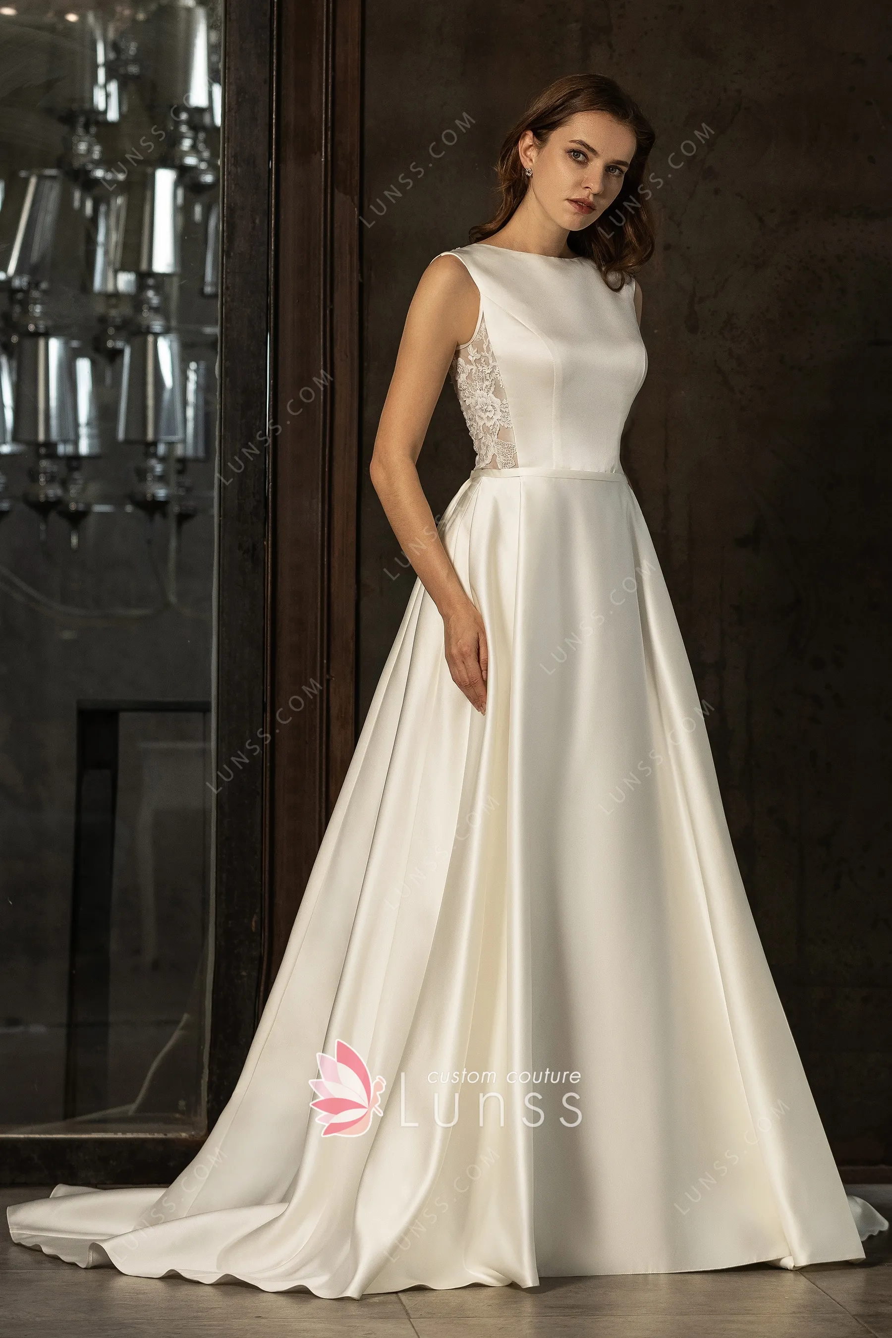 bateau neckline wedding dress