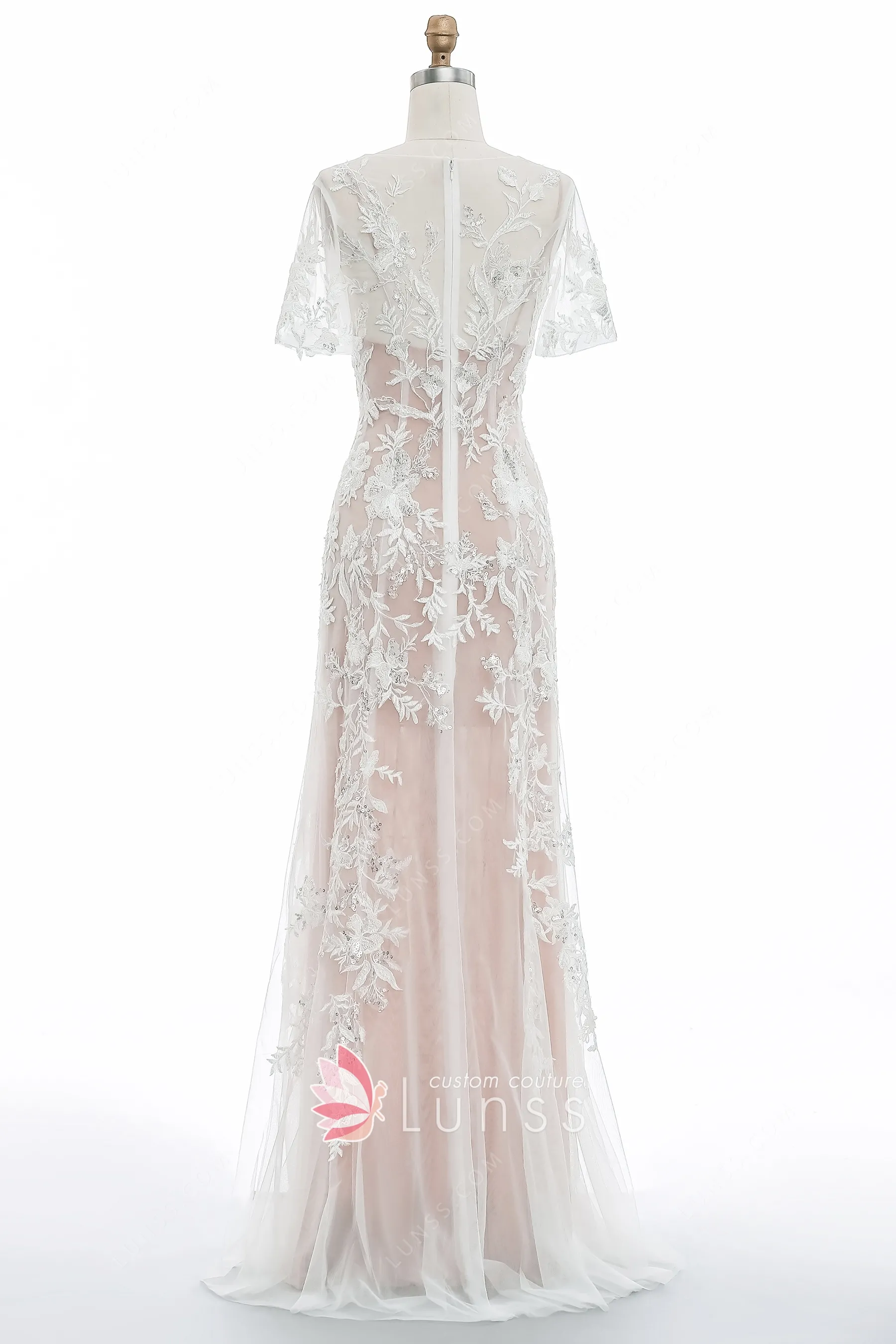 Strapless Dusty Rose Beaded Neck Short Dress main image 1