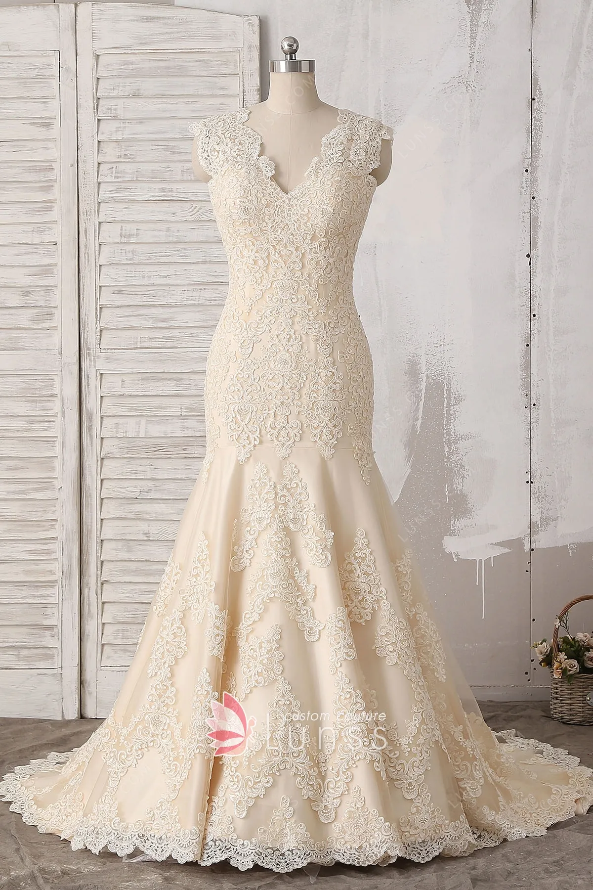 RSW1449 Spaghetti Straps Lace Pattern Mermaid Wedding Dresses - AliExpress