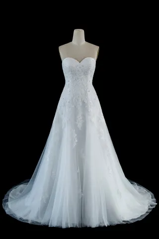 strapless sweetheart beaded lace simple wedding dress