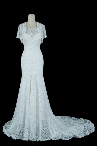 illusion lace mermaid wedding dress with bolero jacket
