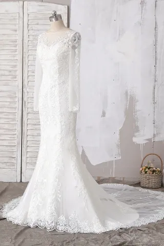 romantic floral mermaid bridal dress