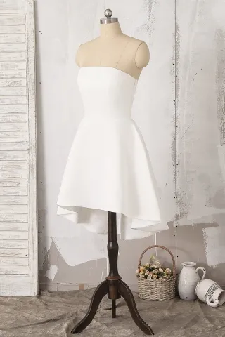 ivory short high low bridal shower dress