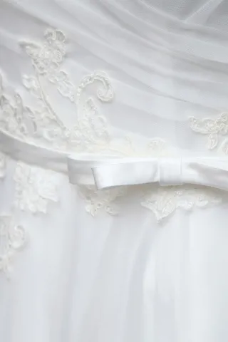 bowknot waistband wedding dress