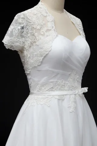 cap sleeve bolero bridal dress