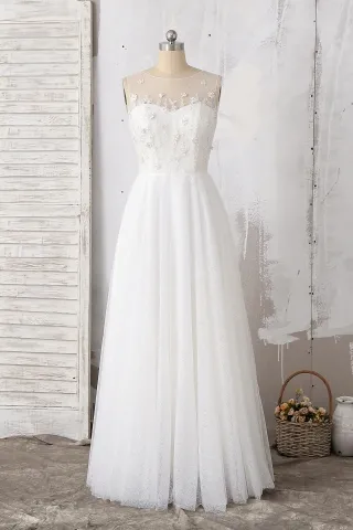 beaded 3d flowers lace and tulle princess wedding dress