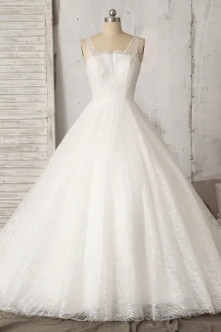 sparkly glitter ivory ball gown wedding dress