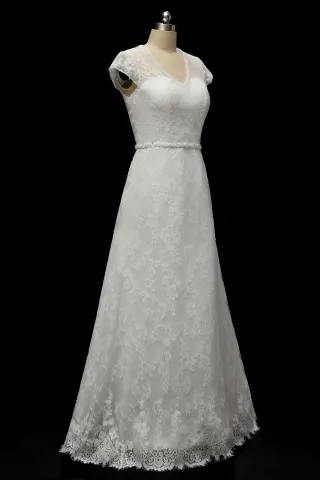 lace cap sleeve vintage bridal dress