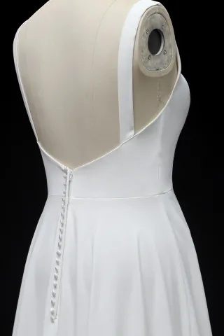 low back with buttons ivory wedding dress