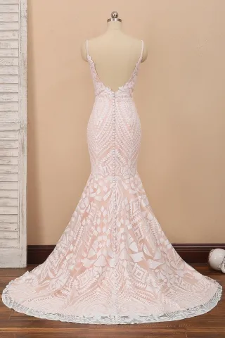 unique white sequin overlaid blush satin low back prom dress